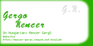 gergo mencer business card