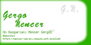 gergo mencer business card